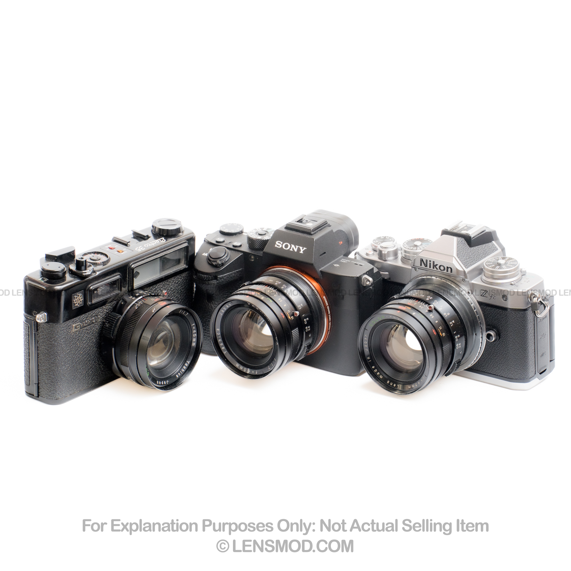 動作品 YASHICA ELECTRO35 CC 35mm F1.8 Yashica Electro 35 GTN Yashinon 45mm F1.7 Modified Lens for Sony E