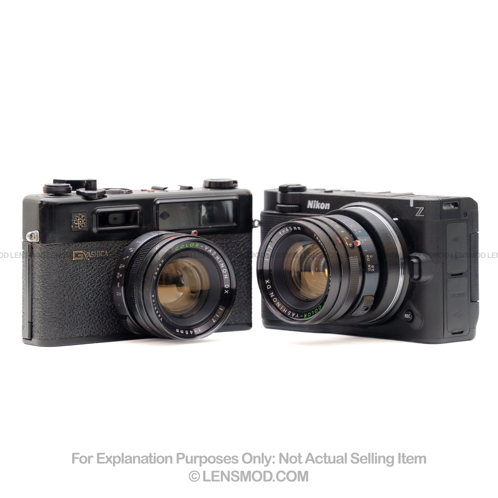 Yashinon DX 45mm f/1.7 Black Modified to Nikon Z-Mount - Image 4